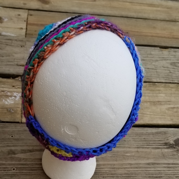 Crochet Art Eye Earwarmer Headband Handmade - Picture 5 of 7